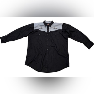 MWG‎ Shirt Men 2XL Black Pearl Snap Western Cactus Embroidery Button Up